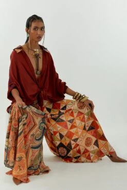Aseem Kapoor Burnt Amber Mandala Shirt -Inca Sales Store 1503ak06 5