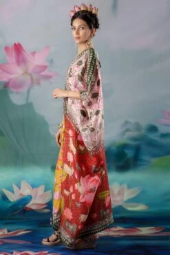 Rajdeep Ranawat Red Majida V-neck Kaftan -Inca Sales Store 1503rr02 5