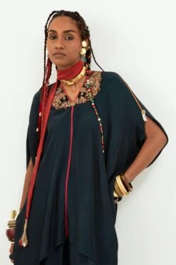 Aseem Kapoor Deep Teal Fizaa Kaftan -Inca Sales Store 150723ak16 3