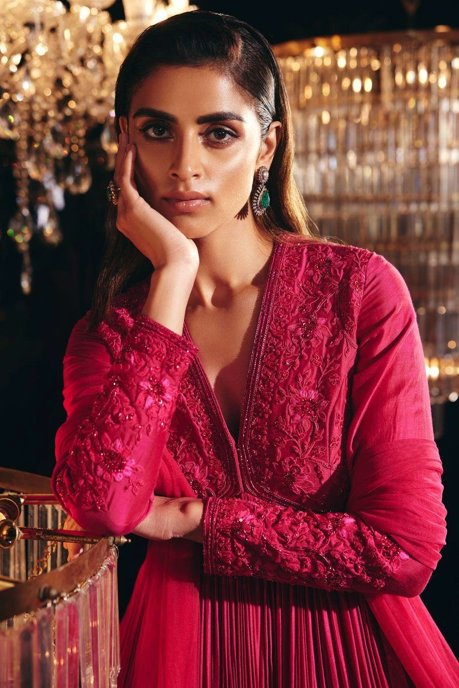 Ridhi Mehra Fuchsia Embroidered Anarkali Set 4 Ridhi Mehra Fuchsia Embroidered Anarkali Set - Image 2