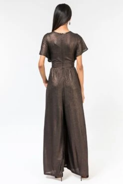 431-88 By Shweta Kapur Shimmer Jersey Jumpsuit With Flounce Sleeves -Inca Sales Store 1512sk1 4
