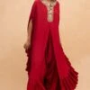 Arpita Mehta Red Embellished Asymmetric Cape Set 1 Arpita Mehta Red Embellished Asymmetric Cape Set -Inca Sales Store 152apm1 1