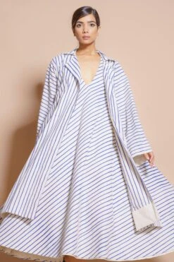 Stoique Blue Trench Style Jacket 9 Stoique Blue Trench Style Jacket -Inca Sales Store 152sto38 3