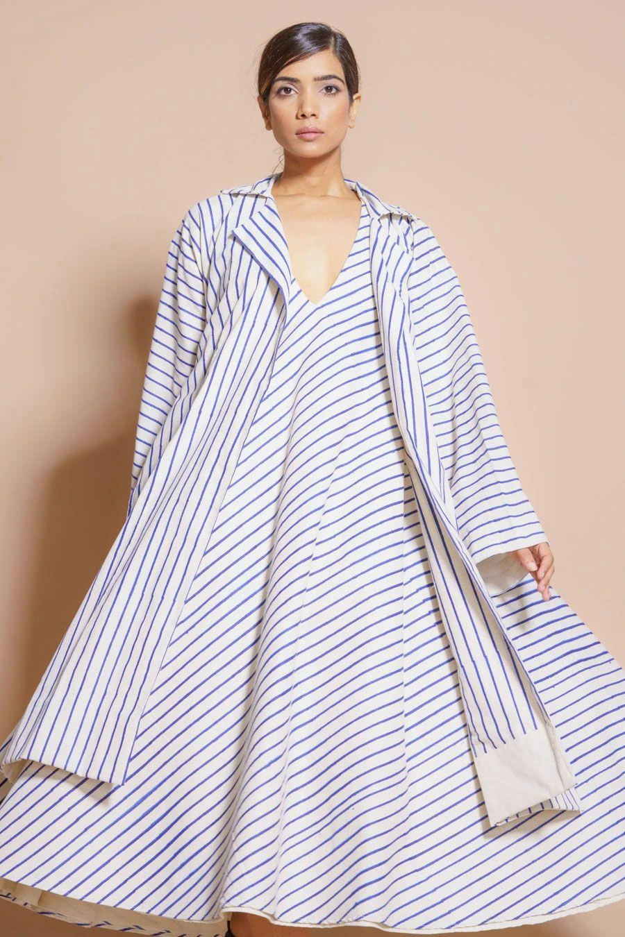 Stoique Blue Trench Style Jacket 5 Stoique Blue Trench Style Jacket - Image 3