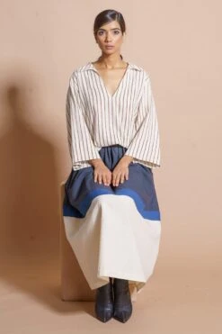 Stoique Beige Anti-fit Block Printed Shirt -Inca Sales Store 152sto7 4