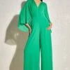 Namrata Joshipura Kelly Green Metallic Quad Jumpsuit -Inca Sales Store 1532023nj1 1