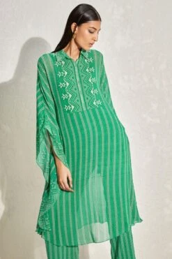 Namrata Joshipura Kelly Green Striped Kaftan Set 10 Namrata Joshipura Kelly Green Striped Kaftan Set -Inca Sales Store 1532023nj18 4