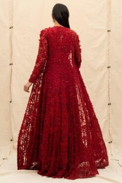 Ridhima Bhasin Scarlet Red Embellished Jacket & Anarkali -Inca Sales Store 153sw10 5