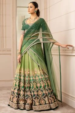 Tarun Tahiliani Printed Ombre Lehenga Set With Threadwork
