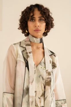 Arcvsh By Pallavi Singh Ivory Floral Printed Jacket & Dress Set 8 Arcvsh By Pallavi Singh Ivory Floral Printed Jacket & Dress Set -Inca Sales Store 15423arc27 3