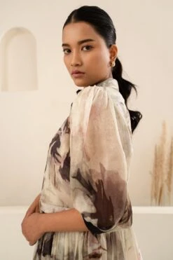 Arcvsh By Pallavi Singh Grey Petal Printed Jacket & Jumpsuit -Inca Sales Store 15423arc30 3