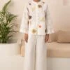 Arcvsh By Pallavi Singh Ivory Floral Embellished Shirt With Solid Pants -Inca Sales Store 15423arc43 1