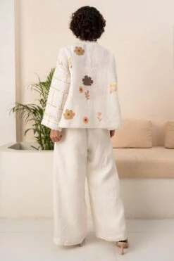 Arcvsh By Pallavi Singh Ivory Floral Embellished Shirt With Solid Pants -Inca Sales Store 15423arc43 4