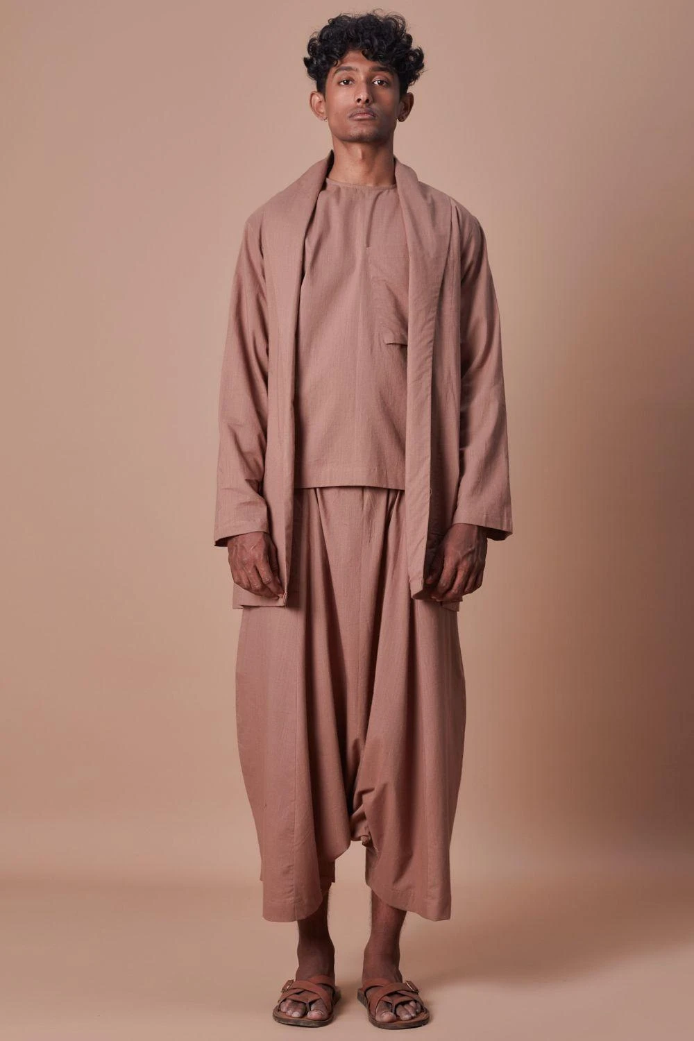 Mati Men Brown Cotton Jacket Set 3 Mati Men Brown Cotton Jacket Set