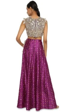 Payal Singhal Purple Embroidered Choli & Bandhani Skirt -Inca Sales Store 154ps14 5