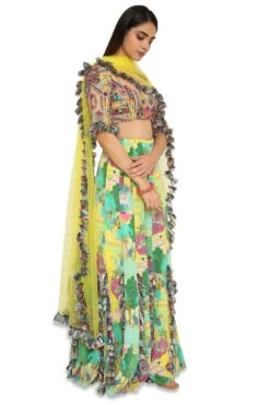 Payal Singhal Yellow Printed Sharara With Embroidered Choli -Inca Sales Store 154ps19 3
