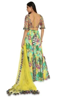Payal Singhal Yellow Printed Sharara With Embroidered Choli -Inca Sales Store 154ps19 5