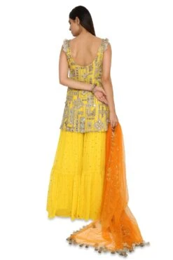 Payal Singhal Yellow Embroidered Sharara Set -Inca Sales Store 154ps23 5