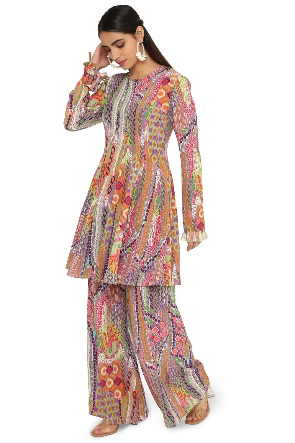 Payal Singhal Tribal Printed Crepe Sharara Set 4 Payal Singhal Tribal Printed Crepe Sharara Set - Image 2