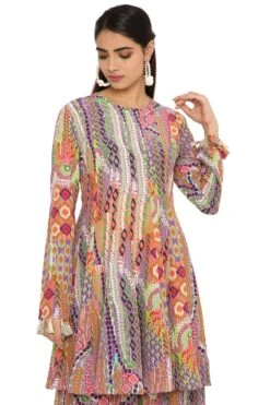 Payal Singhal Tribal Printed Crepe Sharara Set 10 Payal Singhal Tribal Printed Crepe Sharara Set -Inca Sales Store 154ps30 4