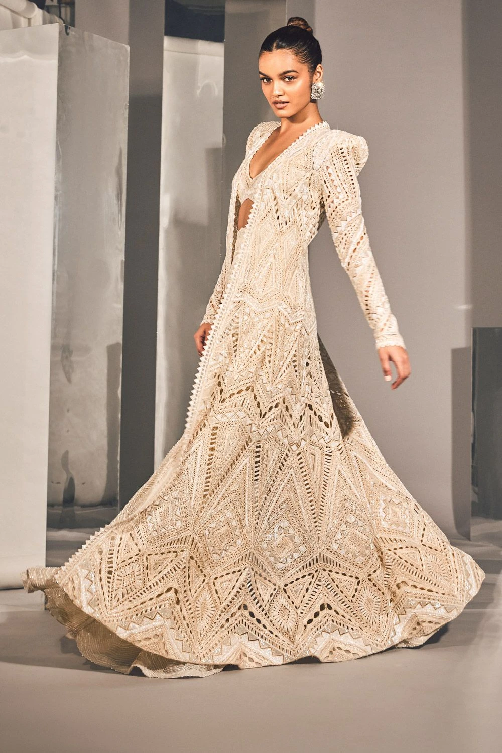 Ritika Mirchandani Ivory Cutwork Jacket Set 4 Ritika Mirchandani Ivory Cutwork Jacket Set - Image 2