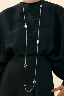 Isharya Dew Drop Mirror Long Necklace