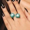 Isharya B-Dazzle Infinity Cut Green Crystal Ring -Inca Sales Store 15623is21 1
