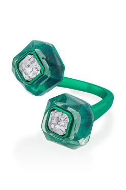 Isharya B-Dazzle Infinity Cut Green Crystal Ring -Inca Sales Store 15623is21 3
