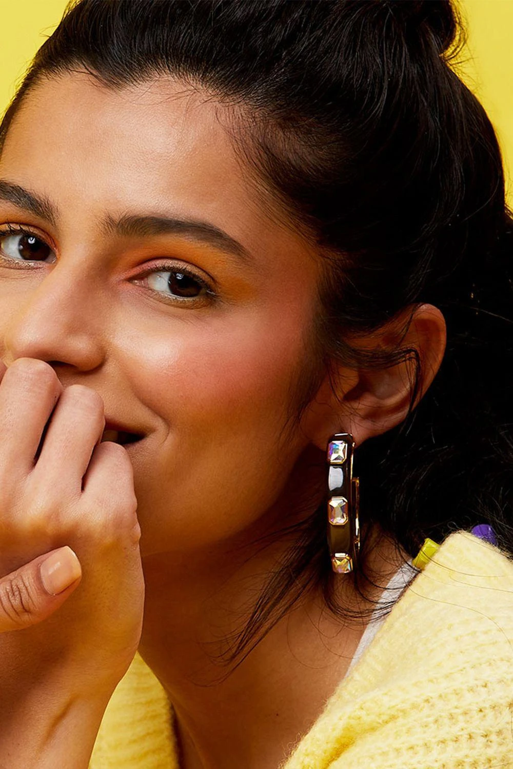 Isharya Meraki Black Enamel Resin Hoops 3 Isharya Meraki Black Enamel Resin Hoops