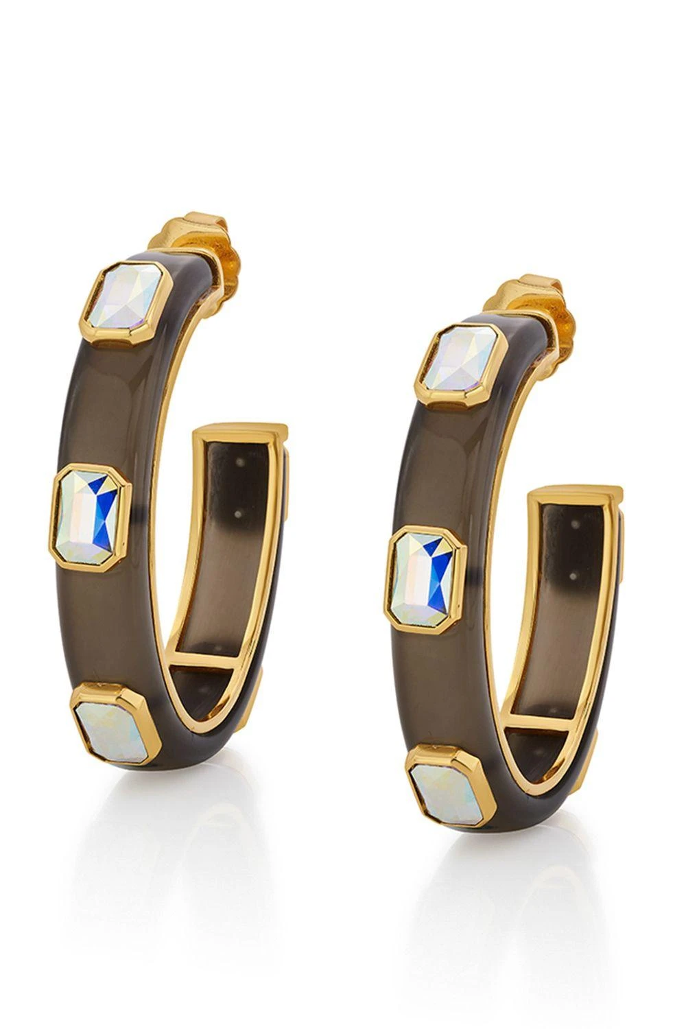 Isharya Meraki Black Enamel Resin Hoops 4 Isharya Meraki Black Enamel Resin Hoops - Image 2