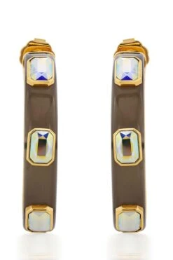 Isharya Meraki Black Enamel Resin Hoops 9 Isharya Meraki Black Enamel Resin Hoops -Inca Sales Store 15623is22 3