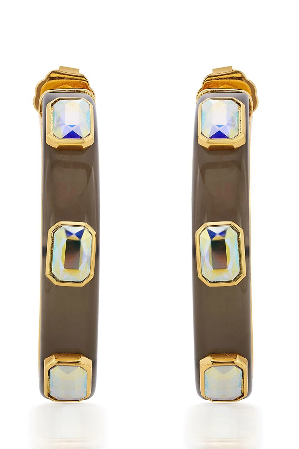 Isharya Meraki Black Enamel Resin Hoops 5 Isharya Meraki Black Enamel Resin Hoops - Image 3