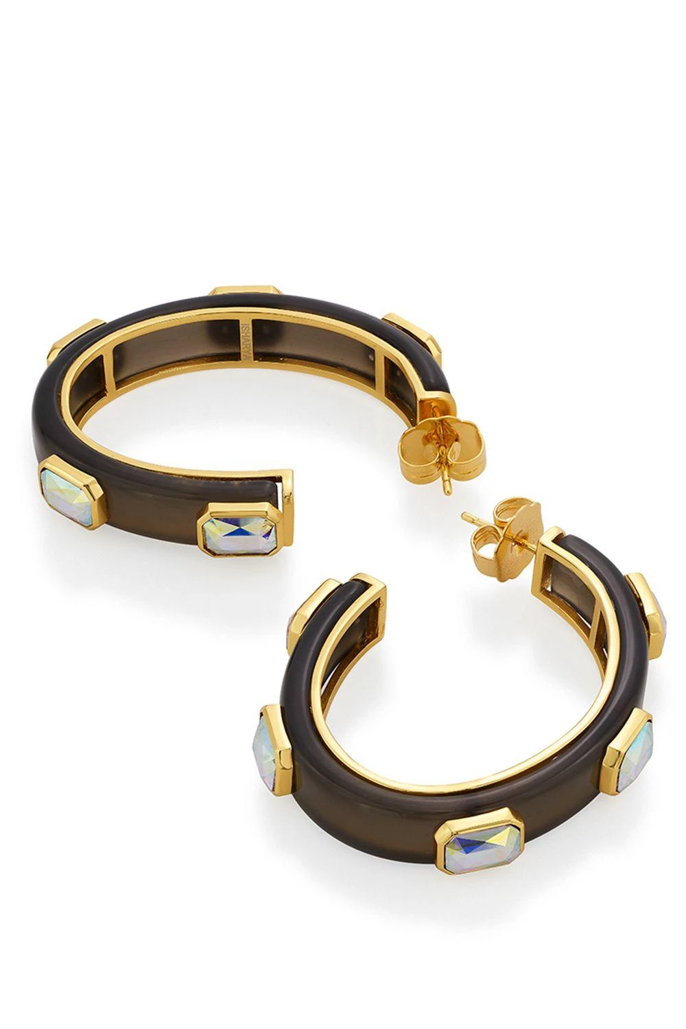 Isharya Meraki Black Enamel Resin Hoops 6 Isharya Meraki Black Enamel Resin Hoops - Image 4