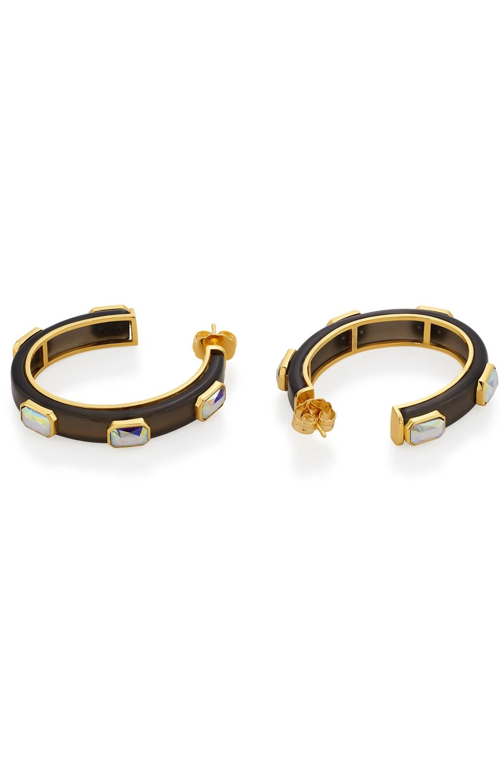 Isharya Meraki Black Enamel Resin Hoops 7 Isharya Meraki Black Enamel Resin Hoops - Image 5