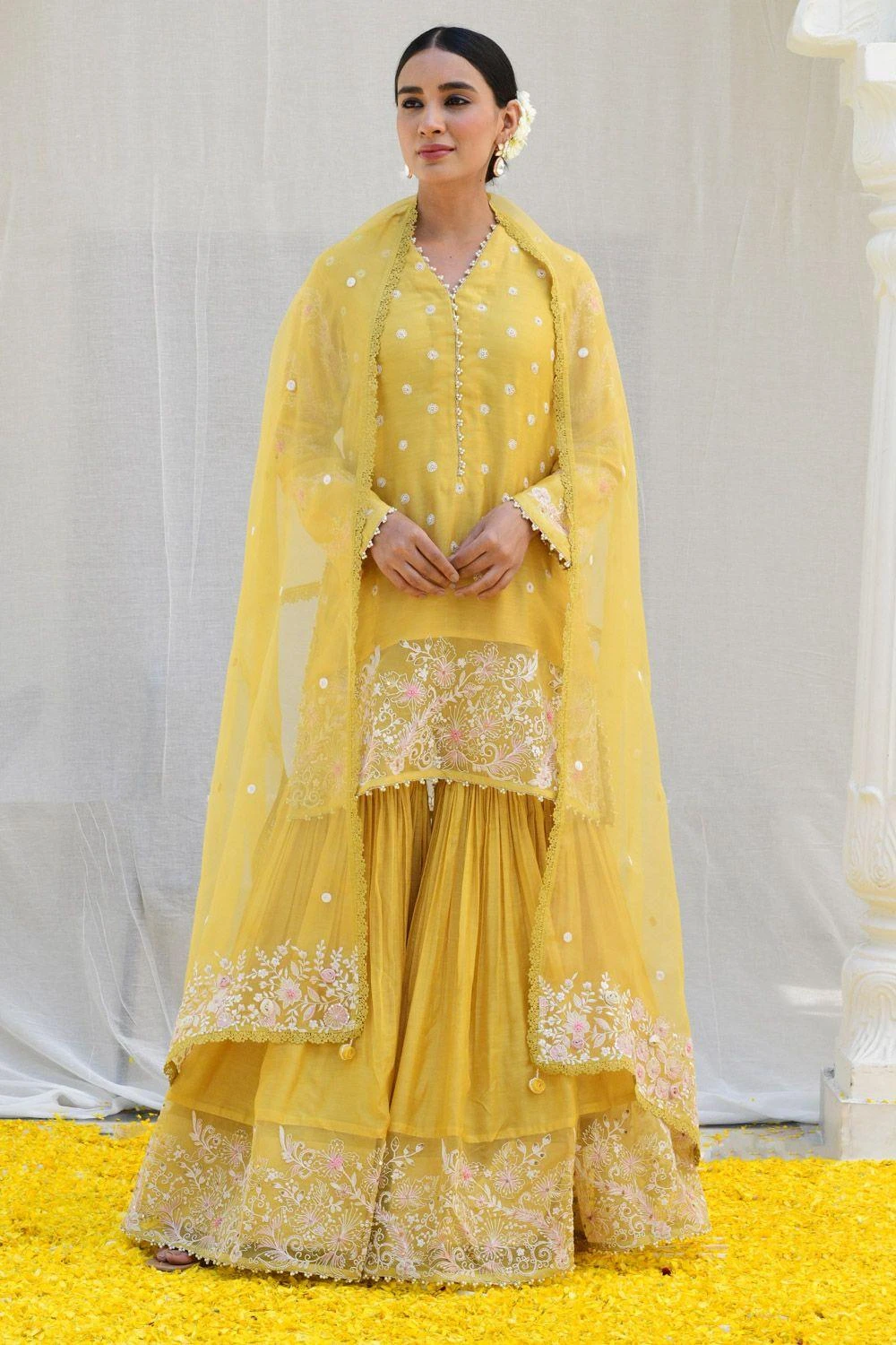 Niti Bothra Yellow Dori Jaal Sharara Set 3 Niti Bothra Yellow Dori Jaal Sharara Set
