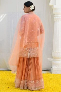Niti Bothra Peach Dori Jaal Sharara Set -Inca Sales Store 15623nb12 4
