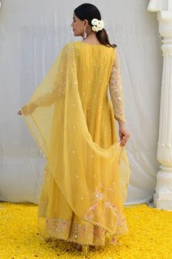 Niti Bothra Yellow Floral Embellished Anarkali Set -Inca Sales Store 15623nb21 4
