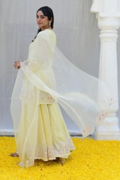 Niti Bothra Yellow Floral Embroidered Sharara Set -Inca Sales Store 15623nb28 4