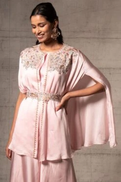 Ahilian Powder Pink Embroidered Cape Set -Inca Sales Store 157ahili14 4