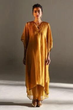 Mimamsaa Mustard Yellow Reva Kaftan Set -Inca Sales Store 1602 311mr8 2