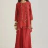 Aseem Kapoor Red Tunic & Palazzo Set With Embroidery Details 2 Aseem Kapoor Red Tunic & Palazzo Set With Embroidery Details -Inca Sales Store 160523ak09 1
