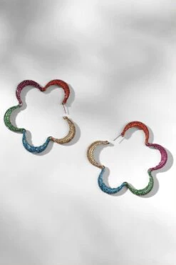 Outhouse Multicolour Floral Hoop Earrings -Inca Sales Store 1607ot1 1 1