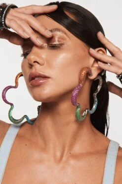 Outhouse Multicolour Floral Hoop Earrings -Inca Sales Store 1607ot1 4 1