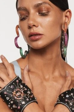 Outhouse Multicolour Floral Hoop Earrings -Inca Sales Store 1607ot1 5 1