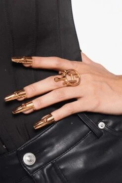 Outhouse Gold Fingertip Ring