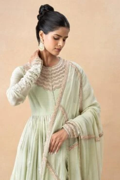 Anamika Khanna Pastel Green Embellished Anarkali Set -Inca Sales Store 161023ak11 4