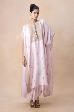Anamika Khanna Pink & Gold Embellished Kaftan Set