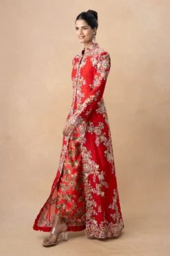 Anamika Khanna Red Floral Embellished Jacket Set -Inca Sales Store 161023ak2 3