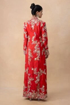 Anamika Khanna Red Floral Embellished Jacket Set -Inca Sales Store 161023ak2 5