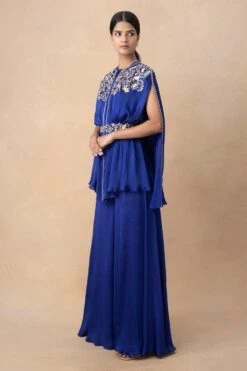 Ahilian Blue Floral Embellished Cape Set 9 Ahilian Blue Floral Embellished Cape Set -Inca Sales Store 161023an5 3